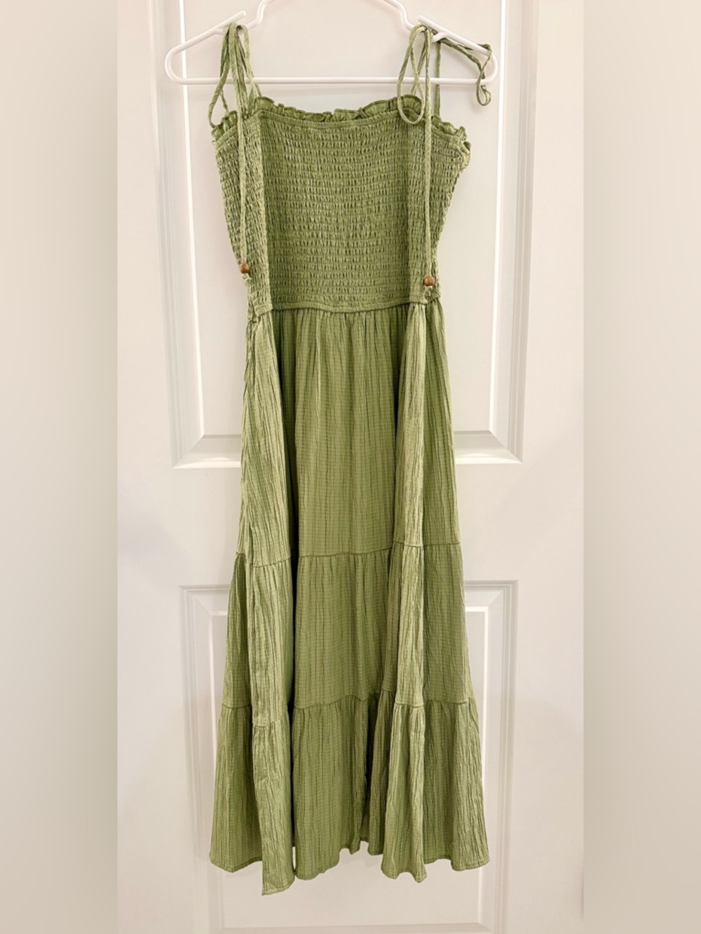 NWOT VICI HYFVE Olive Green Smocked Maxi Dress